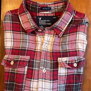 Large American Eagle Red Flannel